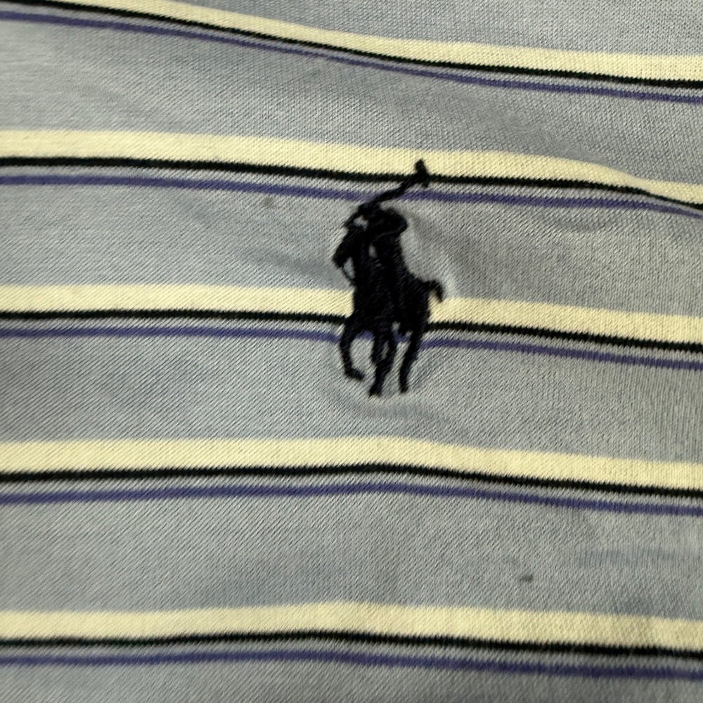 Vintage Polo Golf Ralph Lauren Striped Polo Shirt Mens XL Pima Cotton Blue - Picture 4 of 7